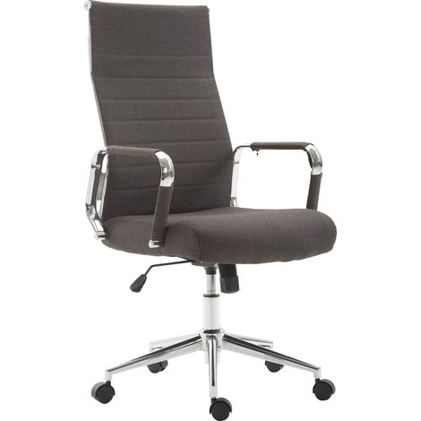 Fauteuil de bureau en tissu gris foncé avec assise rembourrée pivotant BUR10234 (1/4)