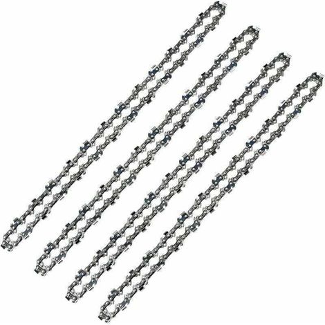 Chaîne de tronçonneuse 52 Maillons, Pas de 3/8" LP, Jauge 050" (1,3mm) Faible Rebond (Low Kickback), Lot de 4 Chaînes de Tronçonneuse 52 Entraineurs pour Guide Chaîne de 14" (35 cm) (1/4)