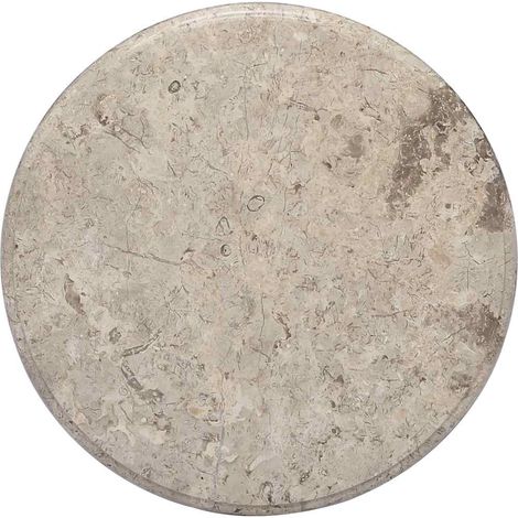 Vidaxl – Plateau de table en marbre gris Ø50x2,5 cm – Surface facile à nettoyer – Design élégant pour salle à manger et jardin (1/6)