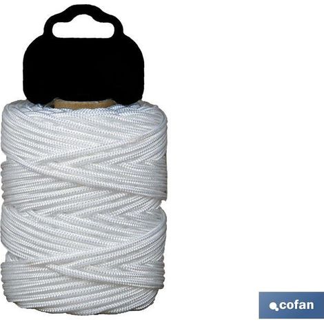 BLISTER RIEL TRENZADO POLI 3MM 50 MTS BCO
