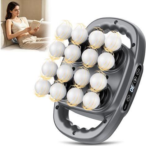 Pistolet de Massage à 16 têtes Portable, 3 Modes et 30 Vitesses, 2000mhA Massage Gun, 35dB Silencieux Masseur Musculaire, Appareil de Massage pour Cervicales Pieds dos Jambe, Détendre les Muscles (1/5)