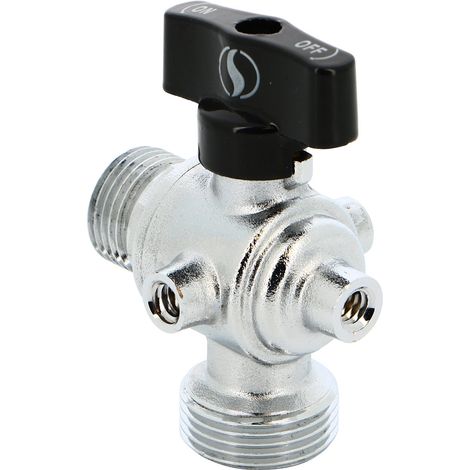 Vanne à sphère laiton équerre fixation intégrée Fix In - avec aimant - Série 1385 15x21