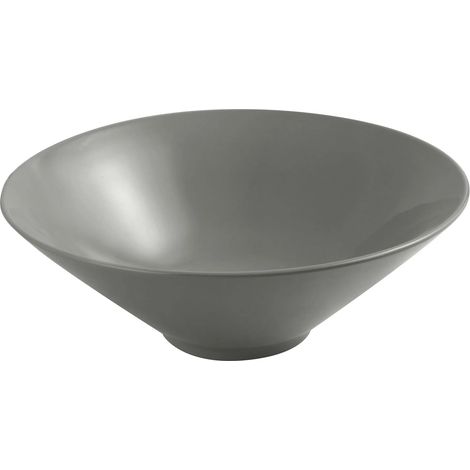 Lavabo da appoggio slim 40,5 cm grigio cemento in ceramica Paras (1/3)