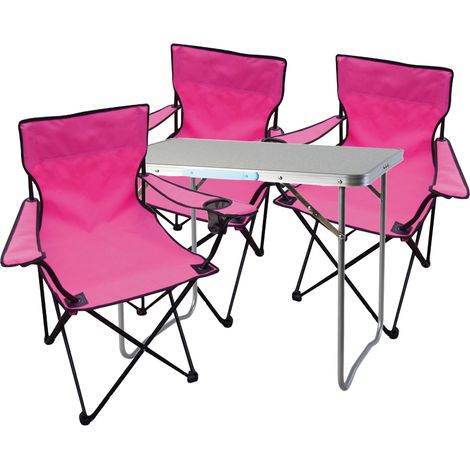 4-teiliges Campingmöbel Set pink-MMC330870+3xMPO2471 (1/5)
