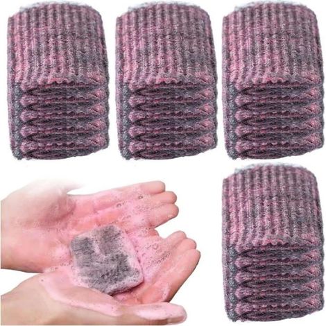 30Pièces Tampon avec Savon,Tampons à récurer en Laine d\'acier,Éponges à récurer,Tampons à récurer pré-savonnés pour Nettoyer (1/4)