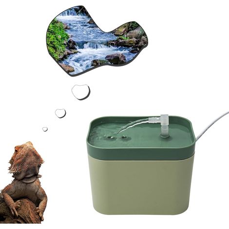 Écuelle d'eau pour reptiles avec fontaine et système de filtration (1/5)