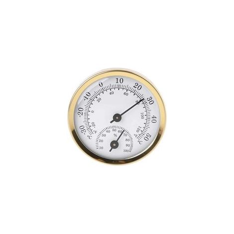 Thermomètre intérieur analogique – Hygromètre avec affichage analogique – Structure en alliage d'aluminium – Pour bureaux et ateliers (1/4)