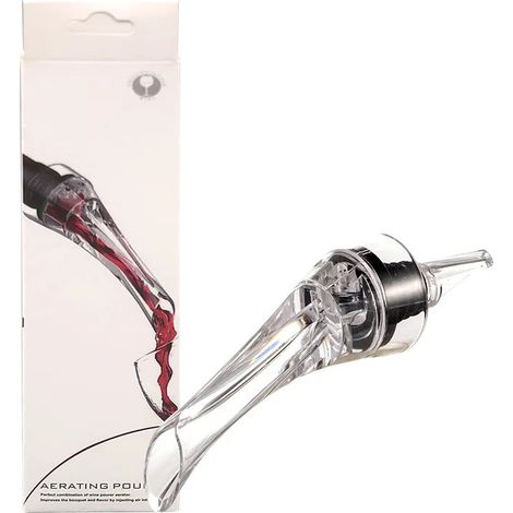 (Emballage en boîte) Carafe aérateur de vin avec bec verseur, aérateur de vin et pompe à aération rapide. Filtre P. (1/5)