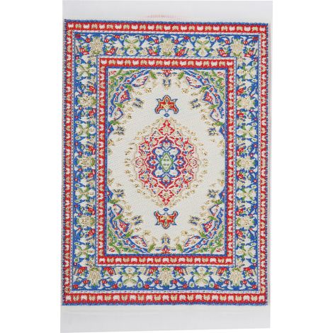 Tapis miniature portable tissé pour maison de poupée à l'échelle 1:12, accessoire de décoration et cadeau pour enfant (1/5)