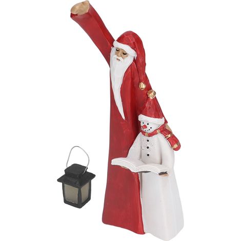 Ornements de Noël en résine, Père Noël et bonhomme de neige, pour jardin ou cour. (1/5)