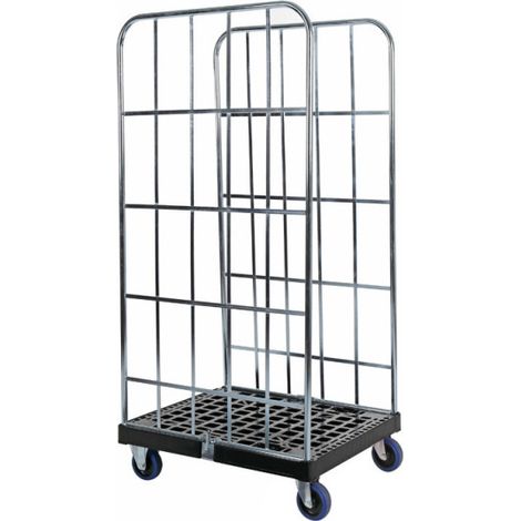 Chariot transport - Base HDPE - 2 parois - 500kg - 682x815x1678mm - RW 2 - Saro