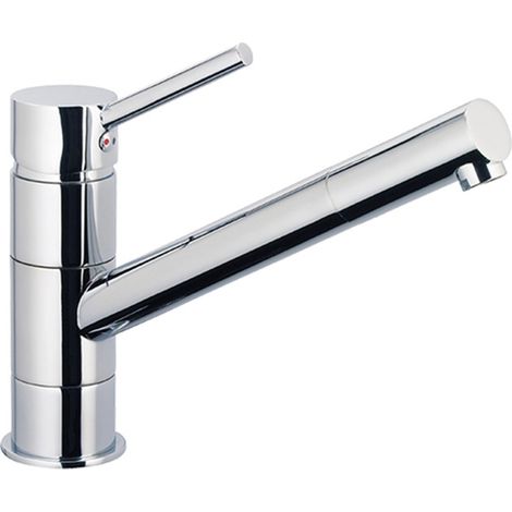 Robinet mitigeur pour évier de cuisine chrome bec long mobile embout orientable (1/2)