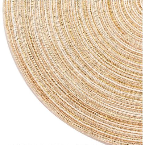 Sets de table ronds pour la cuisine, dessous de plat, beige, 35 cm, 17 x 17 x 3 cm. (1/3)