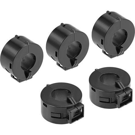 5Stk. Ferrit Kernring Clip RFI EMI Rauschunterdrückung Fliter Kabelklemme Schwarz 15 mm (1/4)