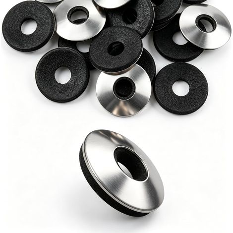 20 Edelstahl-Verbunddichtungen, Metalldichtungen mit Gummidichtringen (1/5)