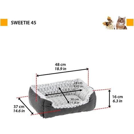 Panier Chien Coussin Chien Petite taille Panier Chat Coussin Chat Doux et Confortable 91 x 72 x h 19 cm. Gris (1/5)