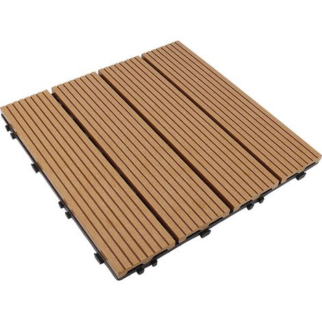 Dalle Terrasse Lot de 11 pièces, Dalle de Terrasse 30x30cm/1m² pour Terrasse Balcon Jardin et Piscine (11 Pièces/1m²), Jaune