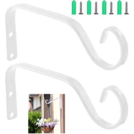 2 Pack Flower Hanging Wall Hooks, Hanging Plant Holder, Lamp Holders for Outdoor Hanging Plants, Lanterns, Wall Sconces (1/5)