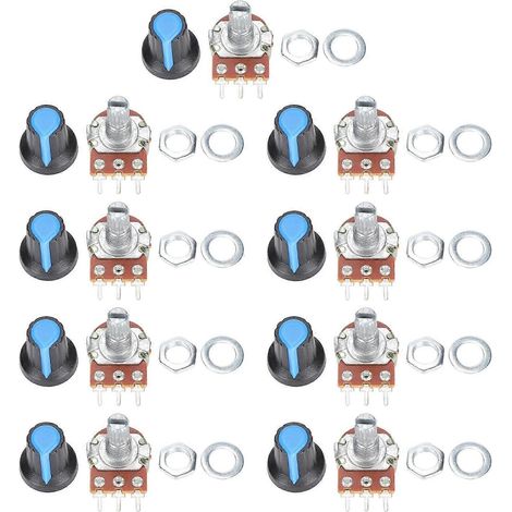 Ensemble de 9 potentiomètres métalliques linéaires et rotatifs, B1k 2k 5k 10k 20k 50k 100k 500k 1m WH148