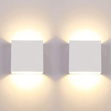 2er Set LED Wandleuchte Weiß – Dimmbar Wandlampe 10x10cm