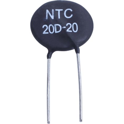 Quatre thermistances NTC 20D-20 pour limiter le courant d'appel dans les ballasts de puissance/lampes à économie d'énergie, noires. (1/5)