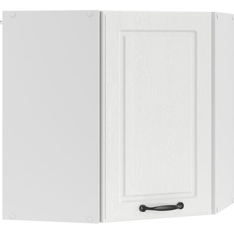Eckhängeschrank R-Line, Weiß Landhaus, 57 cm, Vicco