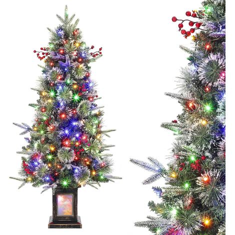 Weihnachtsbaum 120 cm mit 150 LEDs, 9 Lichtmodi (Warmweiß & RGB), inkl. Basis, Klappsystem für Schnellaufbau, künstlicher Christbaum (1/5)