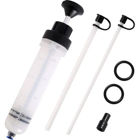 Seringue d'aspiration d'huile 200mL seringue de Liquide de Frein,extracteur de Liquide d'huile, extracteur de Liquide et Pompe de Remplissage,Liquide de Refroidissement (1/5)