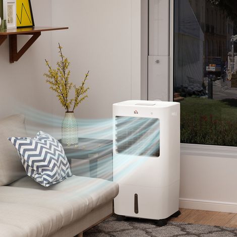 Climatiseur portable silencieux avec affichage LED et télécommande 32 x 37 x 74 cm Blanc
