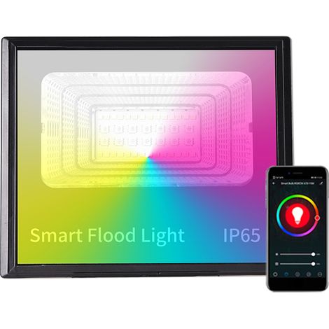 Projecteur LED 30 W AC85-265 V avec connexion Bluetooth sans fil, contrôle via application mobile, 16 millions de couleurs, 8 modes dynamiques intégrés, personnalisation des couleurs, étanchéité IP65 (1/5)