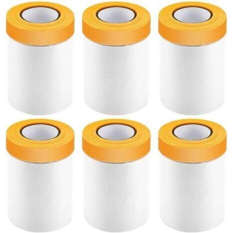 Bache de Protection Peinture, 6PCS Bache Peinture, Plastique Protection Peinture, Protection Sol Peinture, Film de Masquage avec Scotch Convient pour Meubles Anti Poussière Protection (1/5)