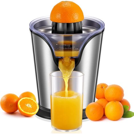 Presse Agrumes Electrique avec 2 Cônes Interchangeables Convient pour L'orange, le Citron et le Pamplemousse, Acier Inoxydable Brossé (1/5)