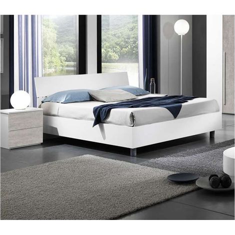 Easy Letto Matrimoniale Bianco 203x170x85 cm Design Moderno e Robusto