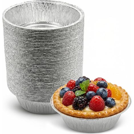 petits plats à tarte en aluminium jetables pour tartes, quiches, pâtisseries et gâteaux - 11 x 3,3 cm