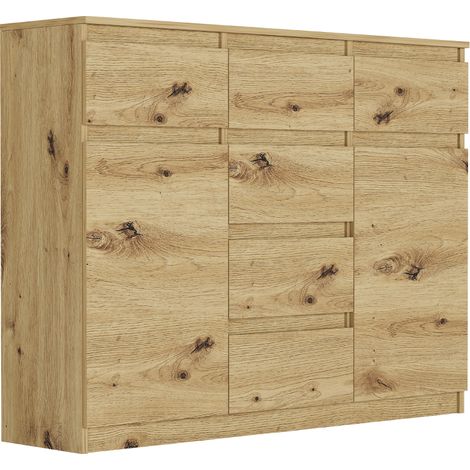 Kommode mit Schubladen, Schränken und Regalen, Artisan, 120 x 40 x 98 cm - S-62D