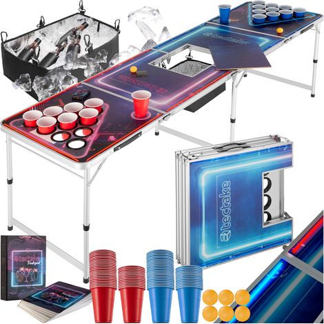 Table de beer pong avec compartiment à glace et éclairage LED (1/5)