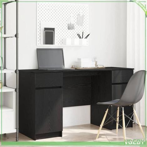 Bureau - 3328508 - Chêne noir - Bois d'ingénierie - 140 x 49 x 76 cm (1/5)