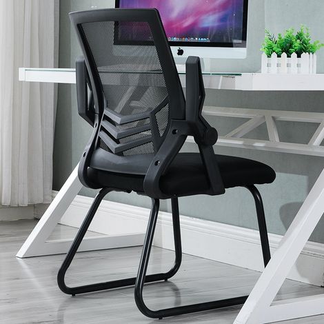 Ergonomischer Büro- und Konferenzstuhl aus Netzgewebe – schwarz (1/5)