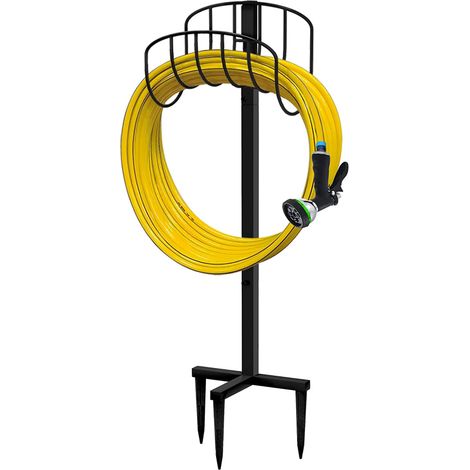 Support de tuyau d'arrosage autoportant, support de rangement robuste en métal pour tuyau d'arrosage. (1/5)