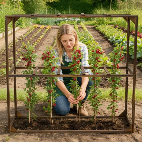 Wooden Fruits Tomato Cage Plant Flower Support Cage Trellis for Vegetable Garden