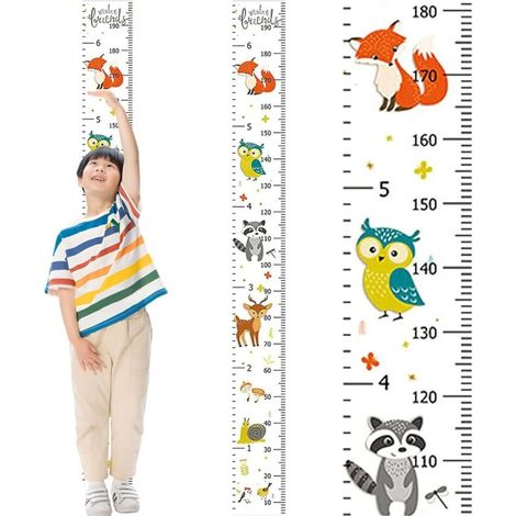 Bardusch-Règle hauteur enfants toise murale amovible toile 200x20 cm décoration chambre (1/5)