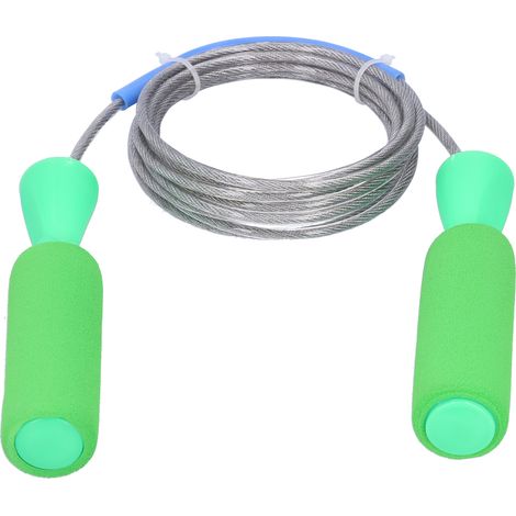 Corde à sauter en acier fitness, entraînement cardio pour hommes et femmes, vert, fil métallique durable (1/5)