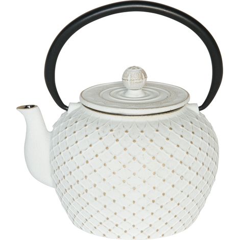 Table Passion - Théière Hokkaïdo en fonte avec filtre 1,2l blanche (1/3)