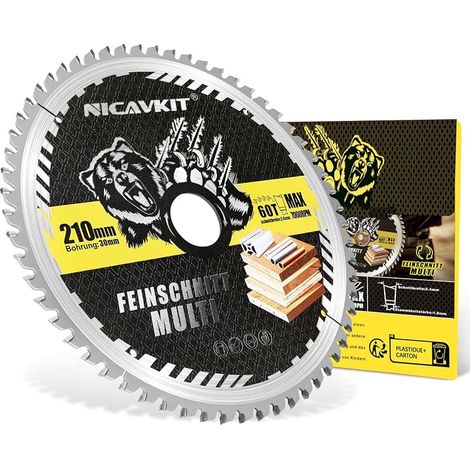 Lame scie circulaire Ø 210 x 30 mm pour bois, métal et aluminium, etc. – Lame de scie multi-matériaux 210 x 30 mm Compatible avec Bosch, Makita & Dewalt (1/5)