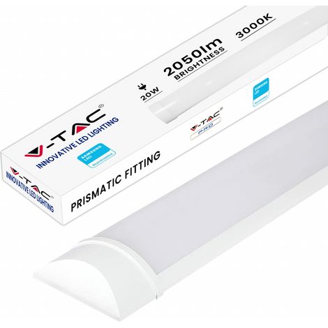 V-TAC VT-8-20 plafonnier tube led prismatique samsung chip 20W 100lm/W 60cm 3000k IP20