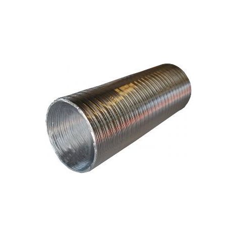 FPLUS tubo alum.flexible 110mm.plata 1.5mt. , Tubo flexible con lámina de Aluminio corrugada en color plata para evacuación de humos y gases de tipo domestico e industrial. Ventila