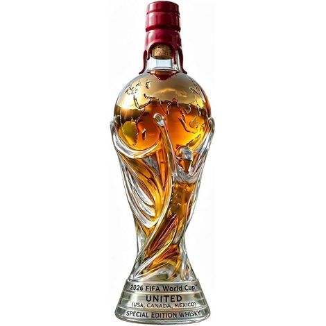 Carafe à whisky en verre avec bouchon motif ballon de football Élégante carafe pour fan de football idéale pour le bar à la maison ou le bureau Rouge