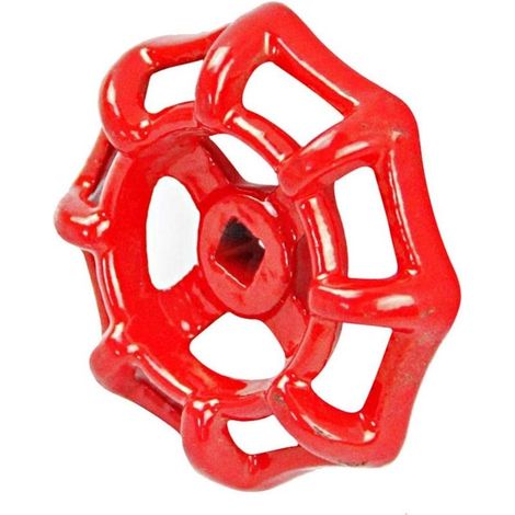 Vanne volant en fer vanne à boisseau sphérique vanne d'arrêt robinet tuyau d'eau partie supérieure poignée 6x6mm (rouge) (1/5)