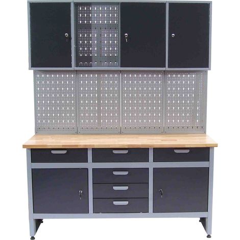 Werkstatt Combi-Set Werkbank 06277 Werkzeugschrank + Werkzeugwand 06278 Lochwand (1/5)