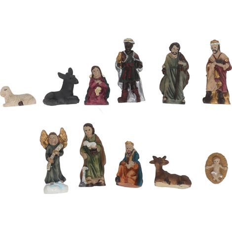 11-teilige Krippenszene aus Kunstharz, lebensechte und realistische Figuren zur Tischdekoration und als Weihnachtsgeschenk (1/5)